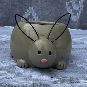 Gray Ceramic Bunny Figurine